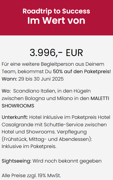 Ticket Regular | Event Roadtrip to Success Scandiano Italien